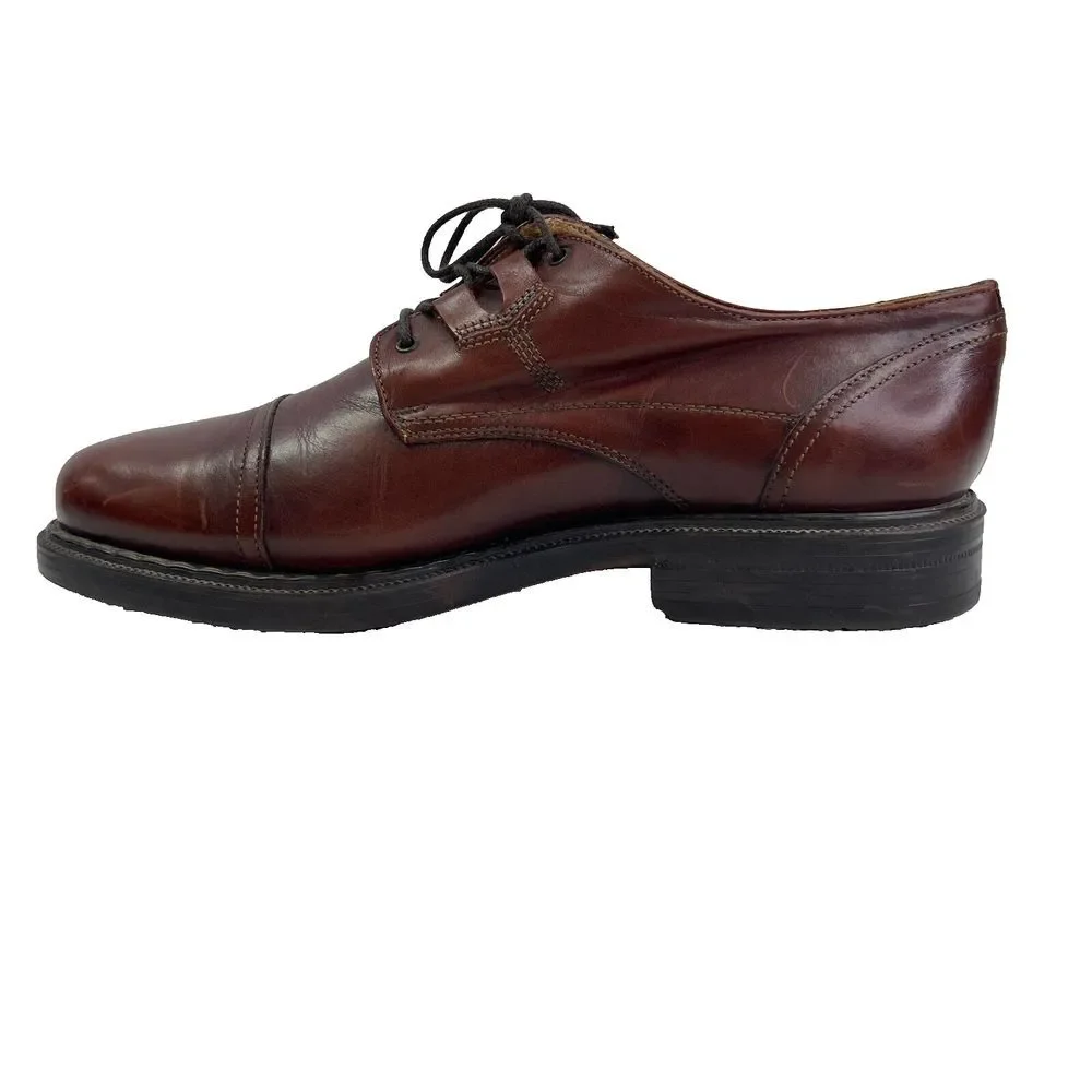 Bacco Bucci Mens Brown Leather Oxford Made In Italy Shoe Size 10 Business Preppy